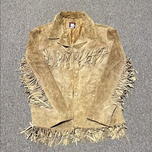 Vintage Marlboro Red Star Tag Suede Leather Fringe Jacket